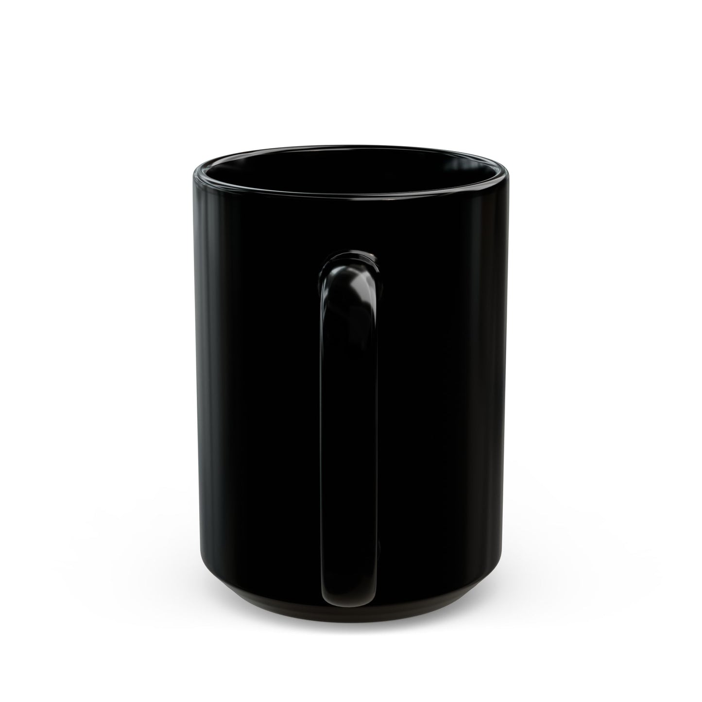 Black mug on a white background