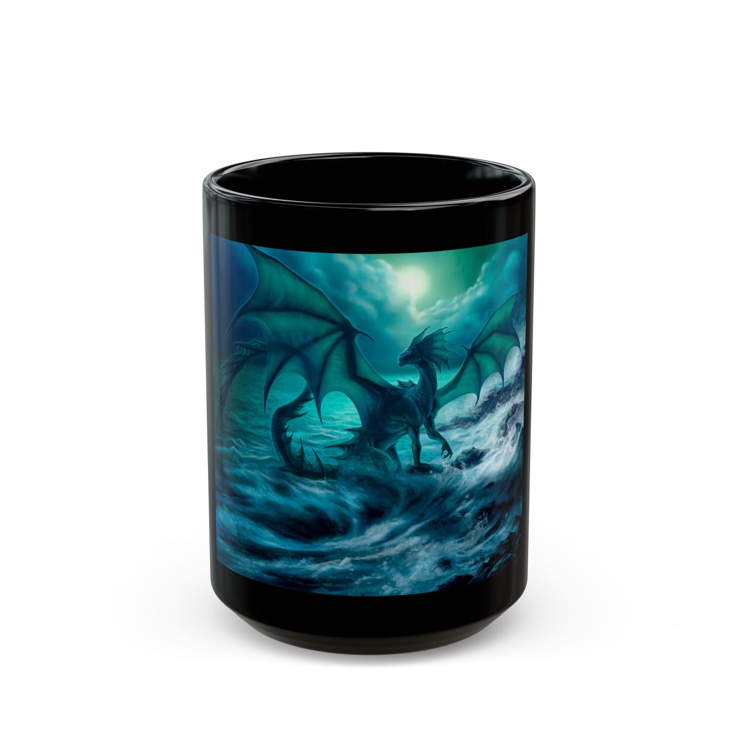 Mug with a dragon design on a white background