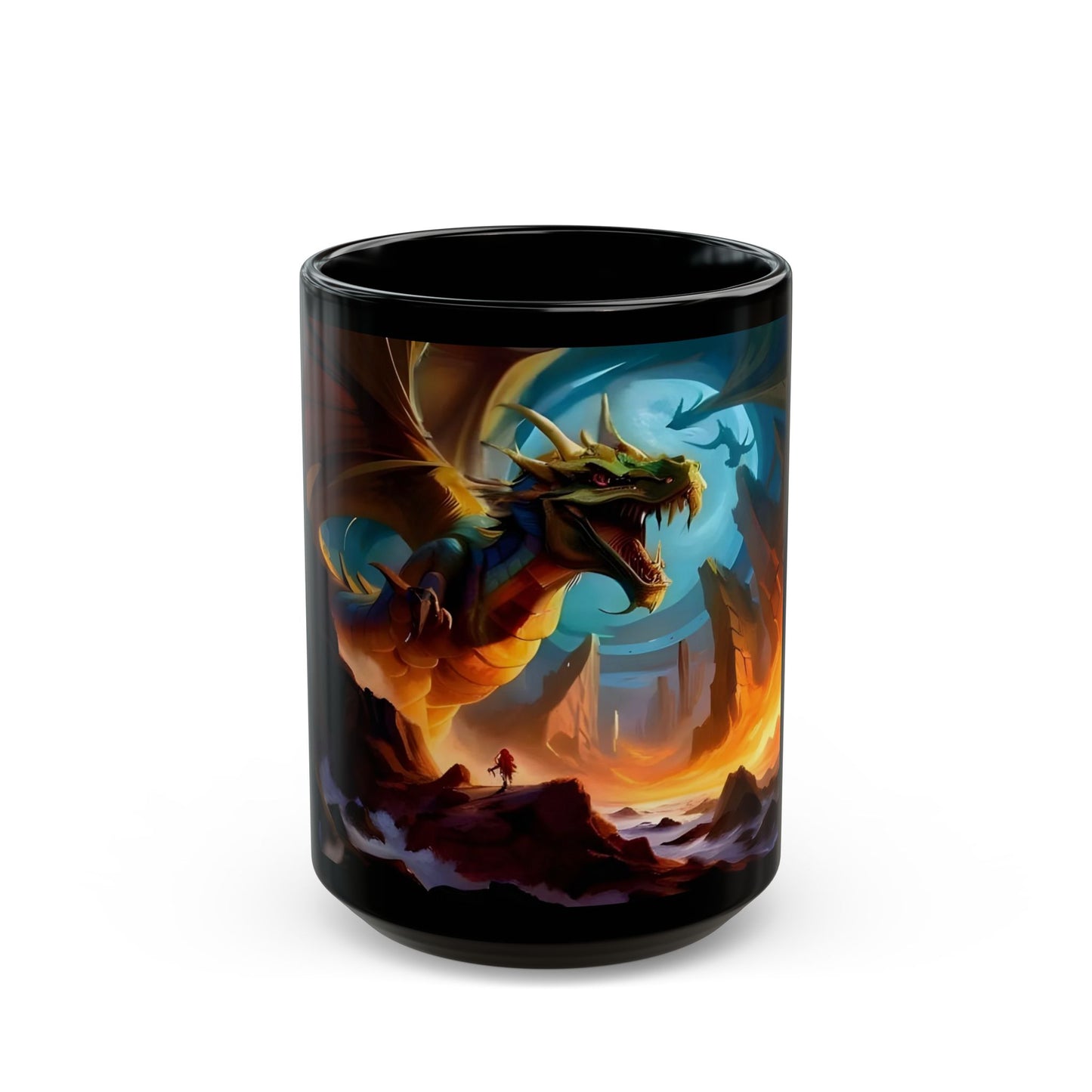Mug with a dragon design on a white background