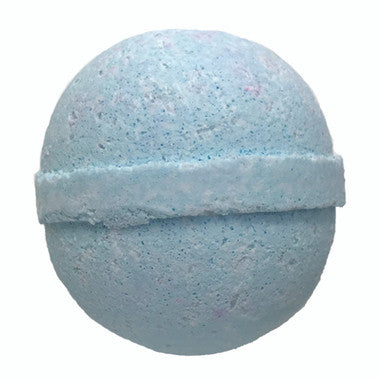 Blue bath bomb on a white background