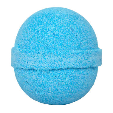 Blue bath bomb on a white background