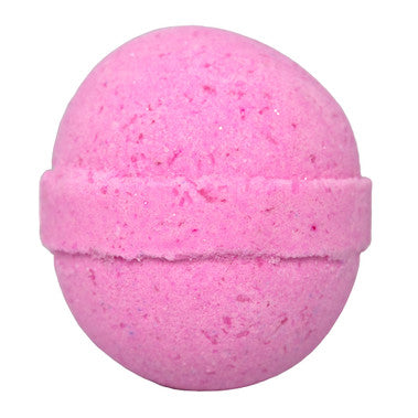 Pink bath bomb on a white background