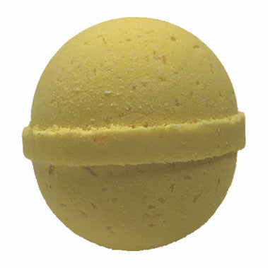 Yellow bath bomb on a white background