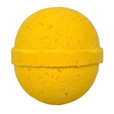 Yellow bath bomb on a white background