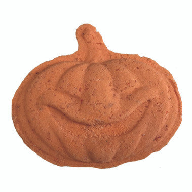 Pumpkin-shaped cookie on a white background