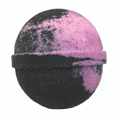 Black and pink spherical object on a white background