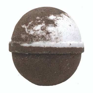 Round brown object with a white top on a white background