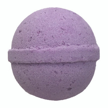 Purple bath bomb on a white background