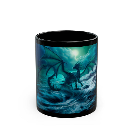 Mug with a dragon design on a white background