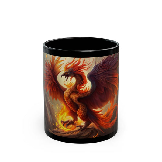 Mug with a dragon design on a white background