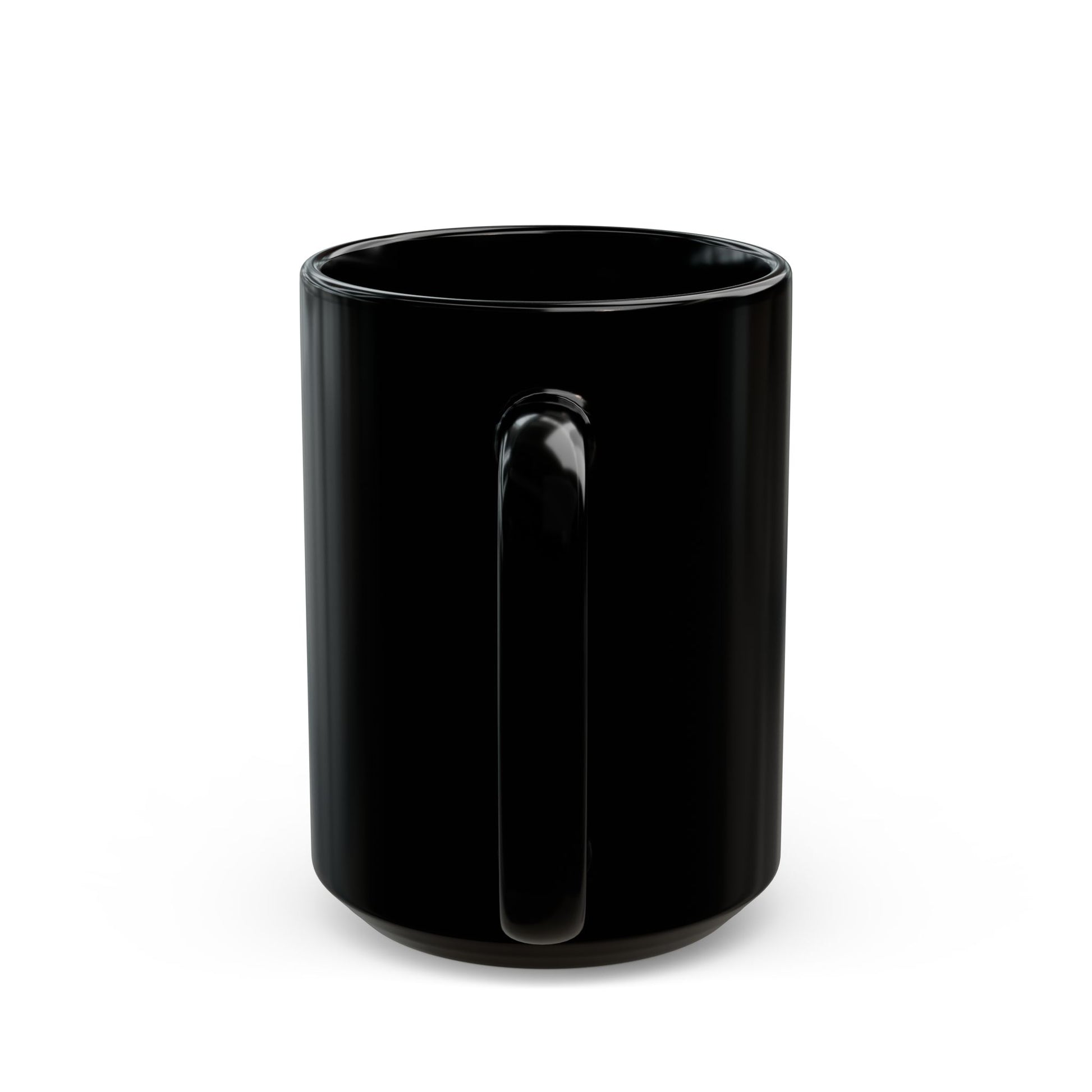 Black mug on a white background