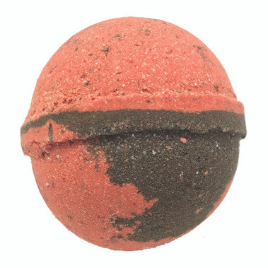 Red and black fishing weight on a white background